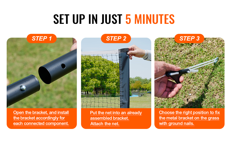 Набір для бадмінтона VEVOR: сітка, стійки, ракетки та м'ячики. Ідеально для дорослих та дітей.