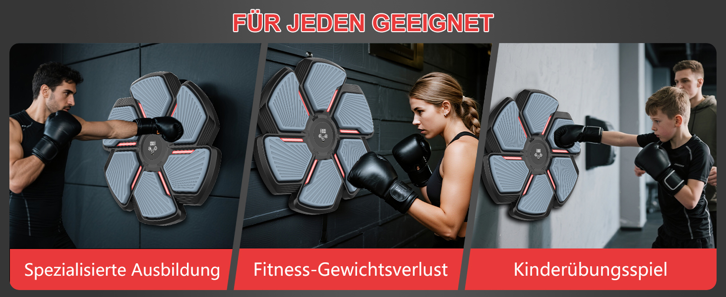 Музичний боксерський тренажер SWBSLL з рукавичками, LED-підсвіткою та Bluetooth, 9 швидкостей, 9 режимів, 30 рівнів гучності, для дорослих та дітей