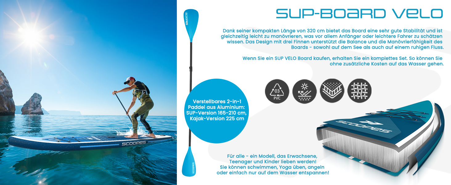 Надувний SUP дошка MalTec 320x81x15 для SUP та каякінгу, з сидінням, комплектом (насос, сумка), до 150 кг, блакитна