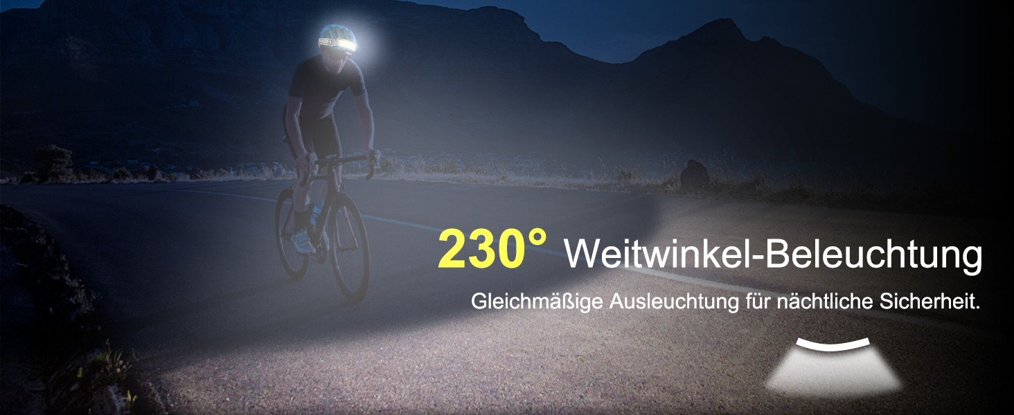 LED налобний ліхтар з акумулятором 1200mAh, датчик руху, 3 LED, 6 режимів, 230° кут огляду, для дорослих та дітей, кемпінг, біг, походи, велоспорт, 2 шт.