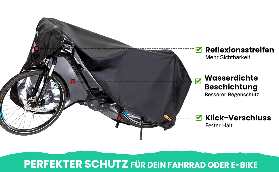 Водонепроникний чохол для велосипеда Besudo 210x120x80 см - захисна накривка для 1-2 велосипедів, E-bike, преміум якість