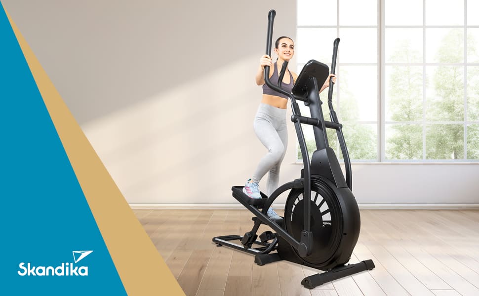 Еліптичний тренажер Skandika Crosstrainer P23 Carbon: 23 програми, 16 рівнів, компактний, тихий, сумісний з Kinomap, до 135 кг