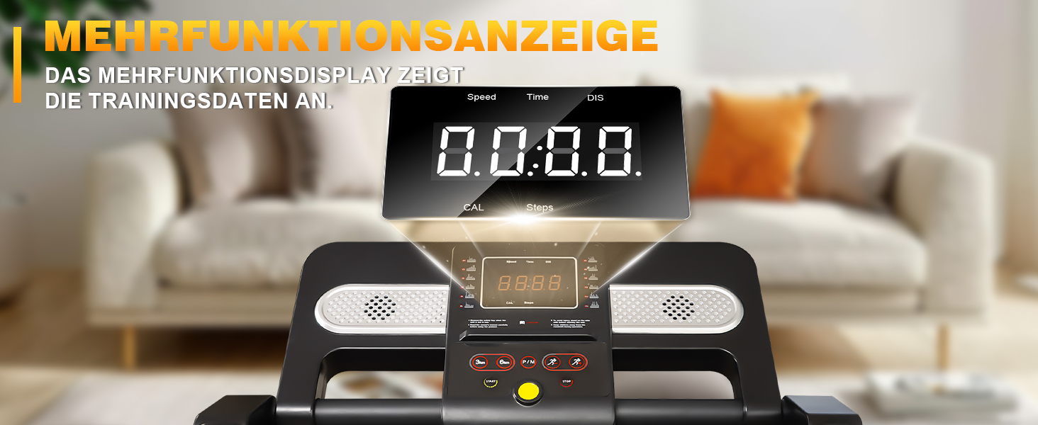 Біговий тренажер RAOO MIN для дому, 1-12 км/год, двигун 2.5HP, складаний, з LED-дисплеєм, підставка для iPad/телефону, Bluetooth-динамік, чорний