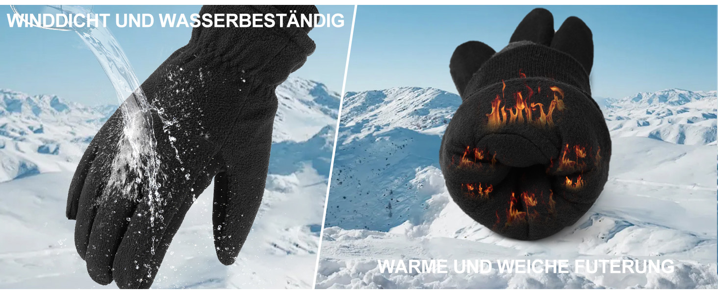 Зимові рукавички OZERO для чоловіків та жінок -30°C, з оленячої шкіри, водонепроникні, вітронепроникні, для водіння, походів, велосипеда, чорні