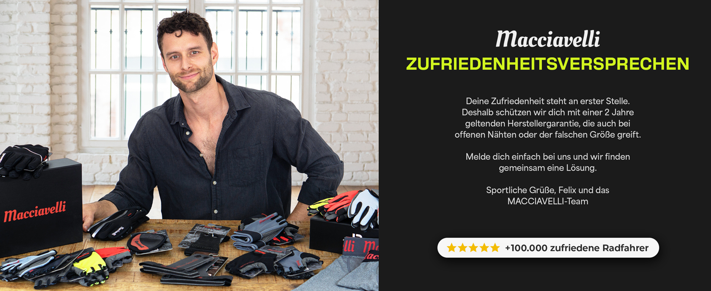 Велосипедні рукавички MACCIAVELLI® для чоловіків та жінок | З гелевими вставками, дихаючі, з підкладкою | Рукавички для MTB, шосе, трекінгу | Чорний, розмір L