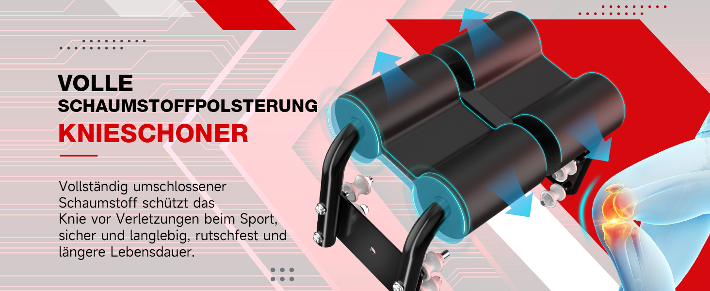 Тренажер для пресу з LCD-монітором для дому. Багатофункціональний тренажер для всього тіла, до 150 кг. Чорно-червоний.