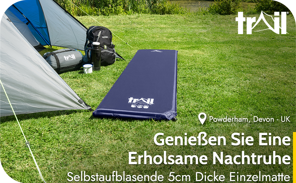 Isomatte Trail Selbstaufblasend з Memory Foam 5 см, ізольований килимок для кемпінгу, фіолетовий колір