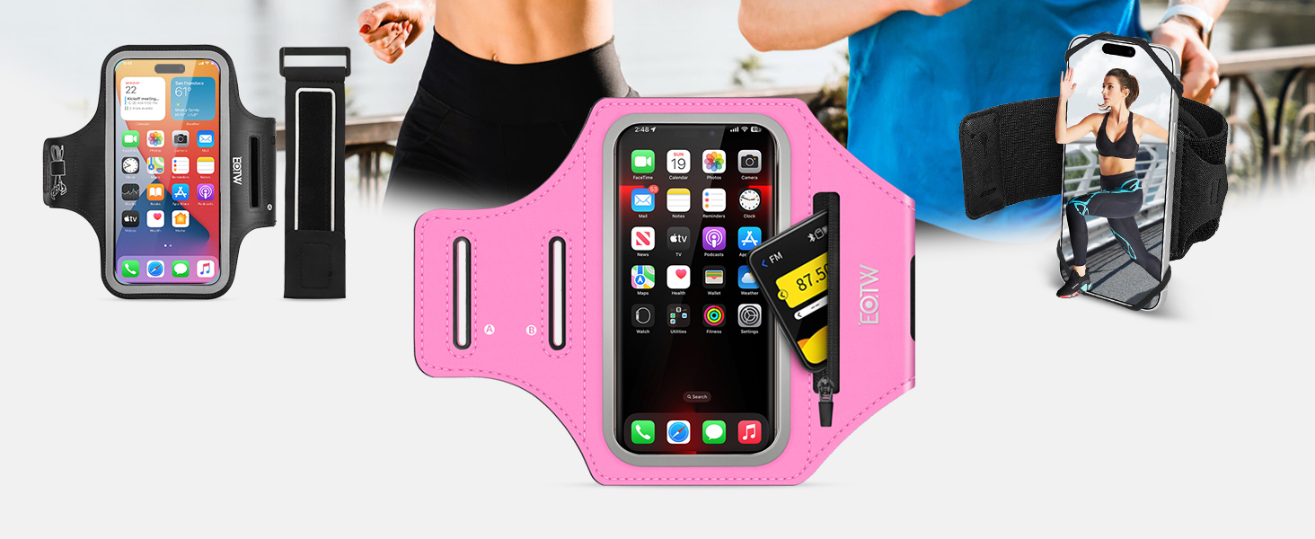 Спортивний браслет EOTW для бігу: тримач для телефону з кишенею для AirPods (5.5-6.0 дюйми)