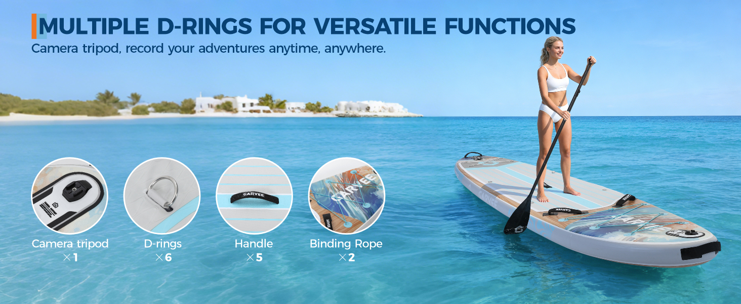 Надувний SUP Борд Преміум Класу з Аксесуарами, Кріпленням для Камери та Регульованим Веслом