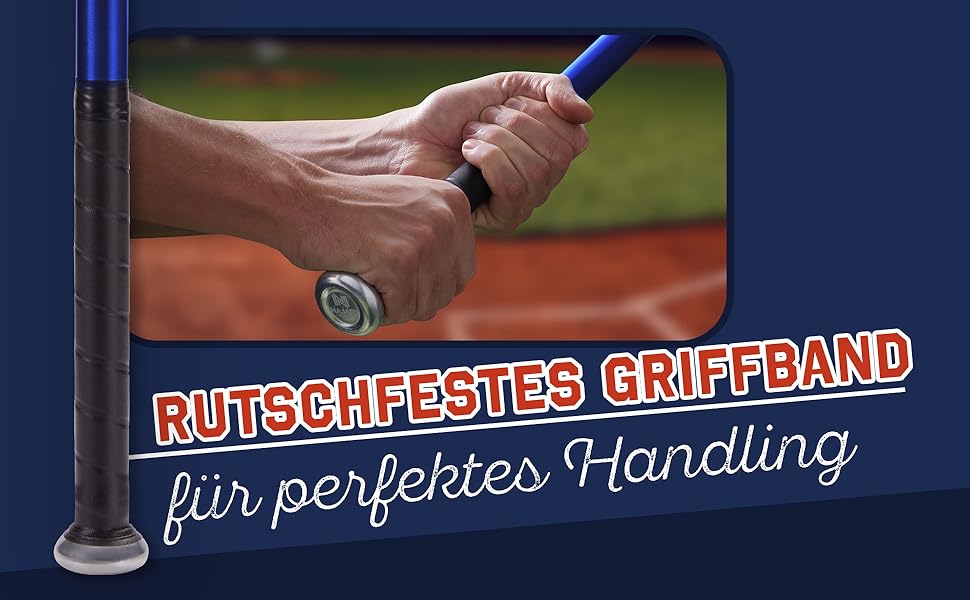 Бейсбольна бита: дерев'яна або алюмінієва, міцна, з неслизькою ручкою, 81 см, блакитна (алюмінієва)