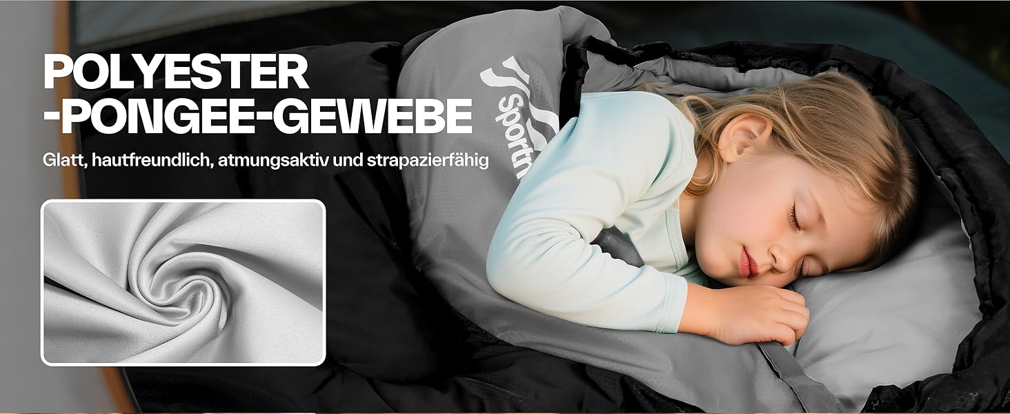 Сплячий мішок Outdoor Sportneer для дорослих та дітей - легкий, портативний, для кемпінгу, походів, рюкзаків, 220x80 см, чорний