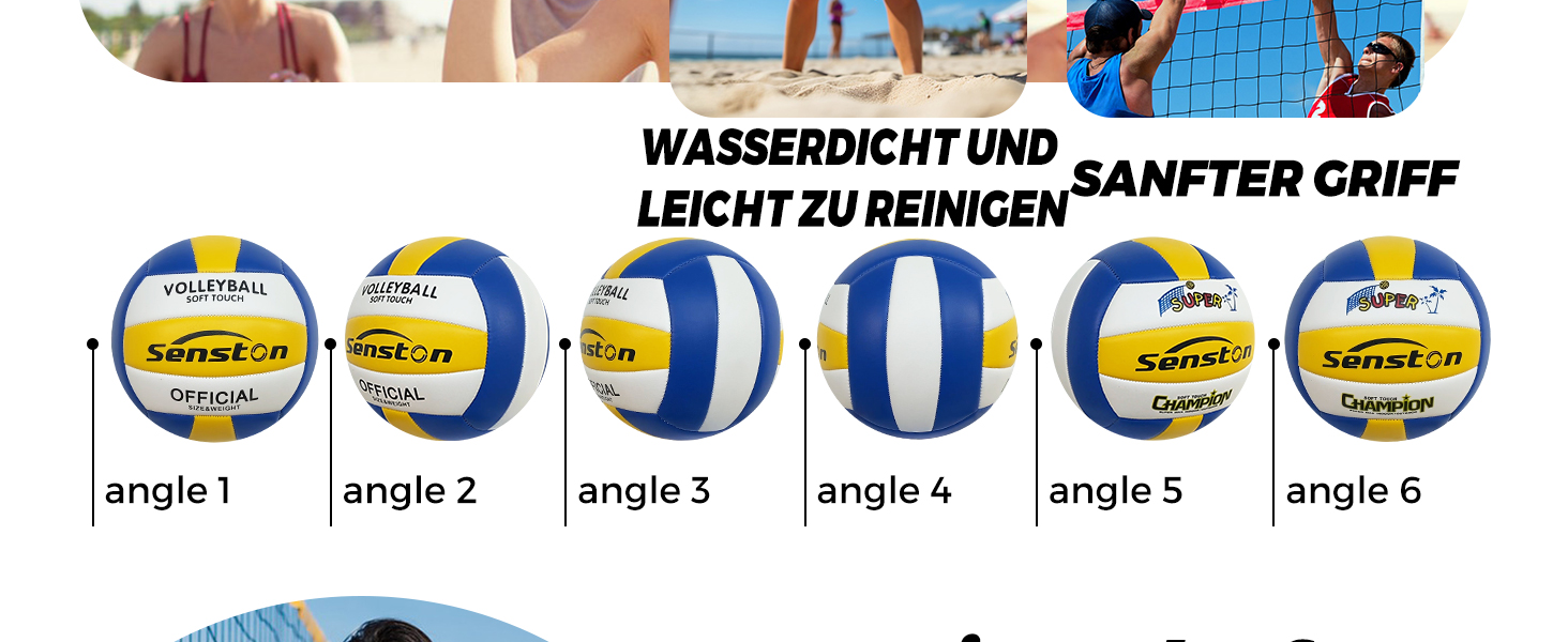 Волейбольний м'яч Senston для пляжу та активного відпочинку: водонепроникний, м'який на дотик