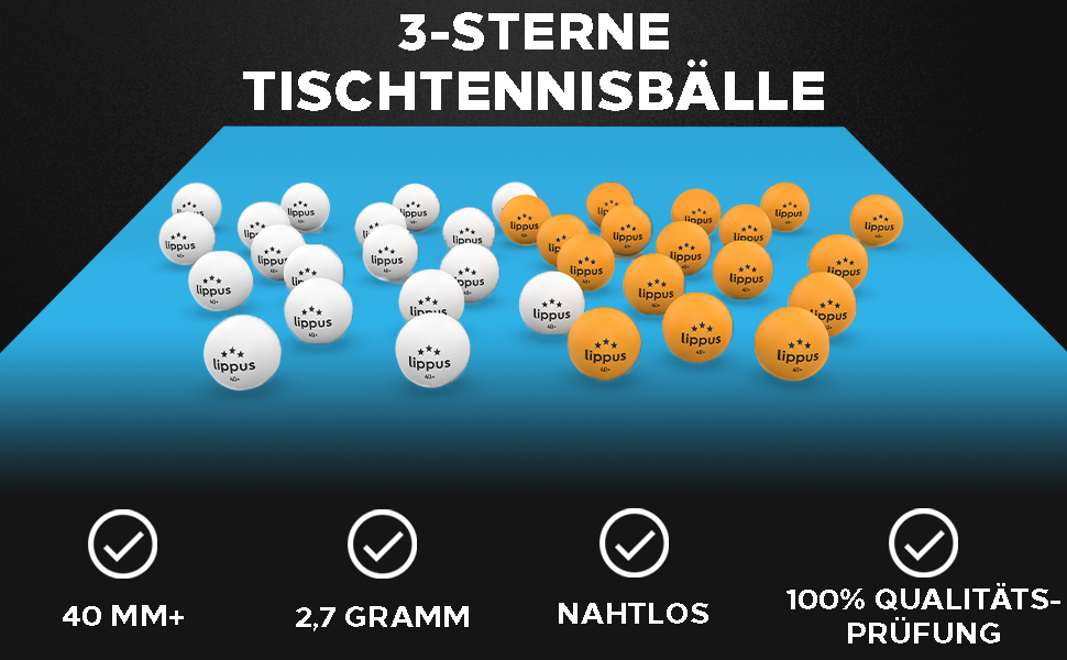 Набір тенісних м'ячів для настільного тенісу 3 зірки (35 шт.) - 18 білих та 17 помаранчевих м'ячів + сумка для зберігання. Відповідає стандартам змагань.