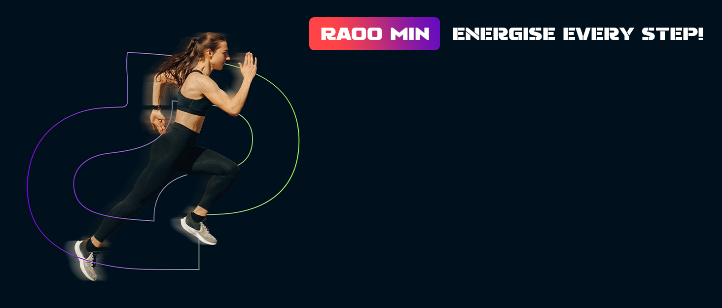 RAOO MIN Walking Pad - Ходункова доріжка для дому та офісу, 0.8-6 км/год, LED-дисплей, 100 кг, безщітковий двигун 2.5HP, чорний