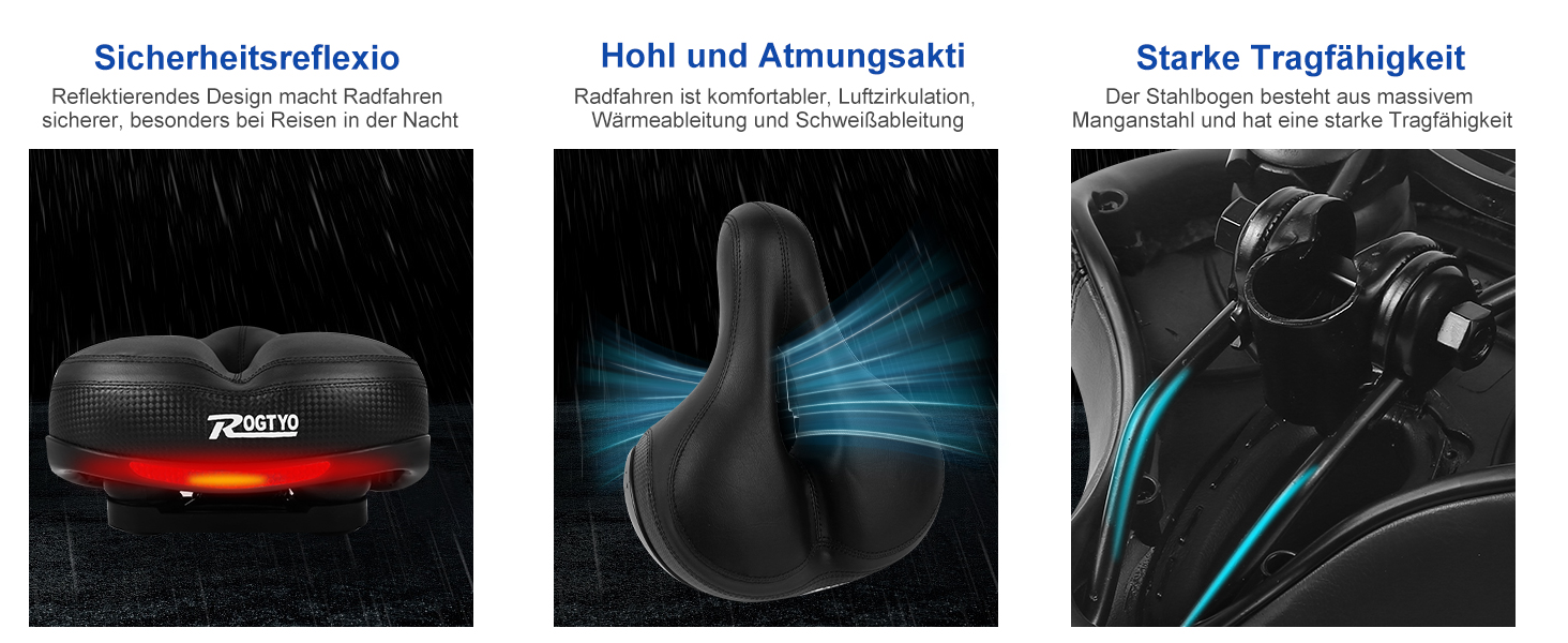 Велосипедне сідло з гелевим наповнювачем Pro 2.0: широке, м'яке, комфортне, дихаюче, з пам'яті ефектом, водонепроникне (чорне)