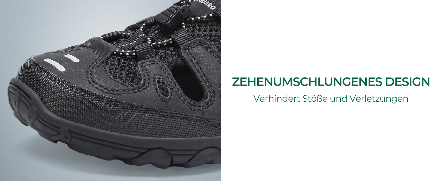 Чоловічі та жіночі сандалі SAGUARO: зручні, дихаючі, для активного відпочинку, туризму та трекінгу, чорного кольору, 46 EU