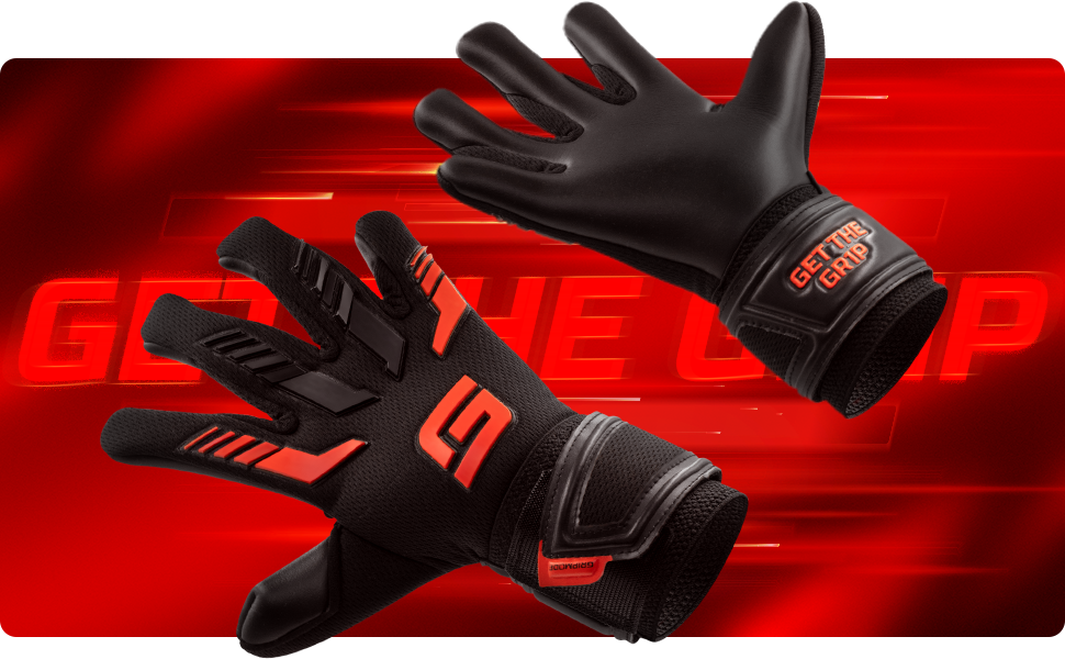 Воротарські рукавички GRIPMODE Torwarthandschuhe Kinder Junior Red 2.0 - велика поверхня захвату, латекс Griptec 3 мм, розмір 4-6