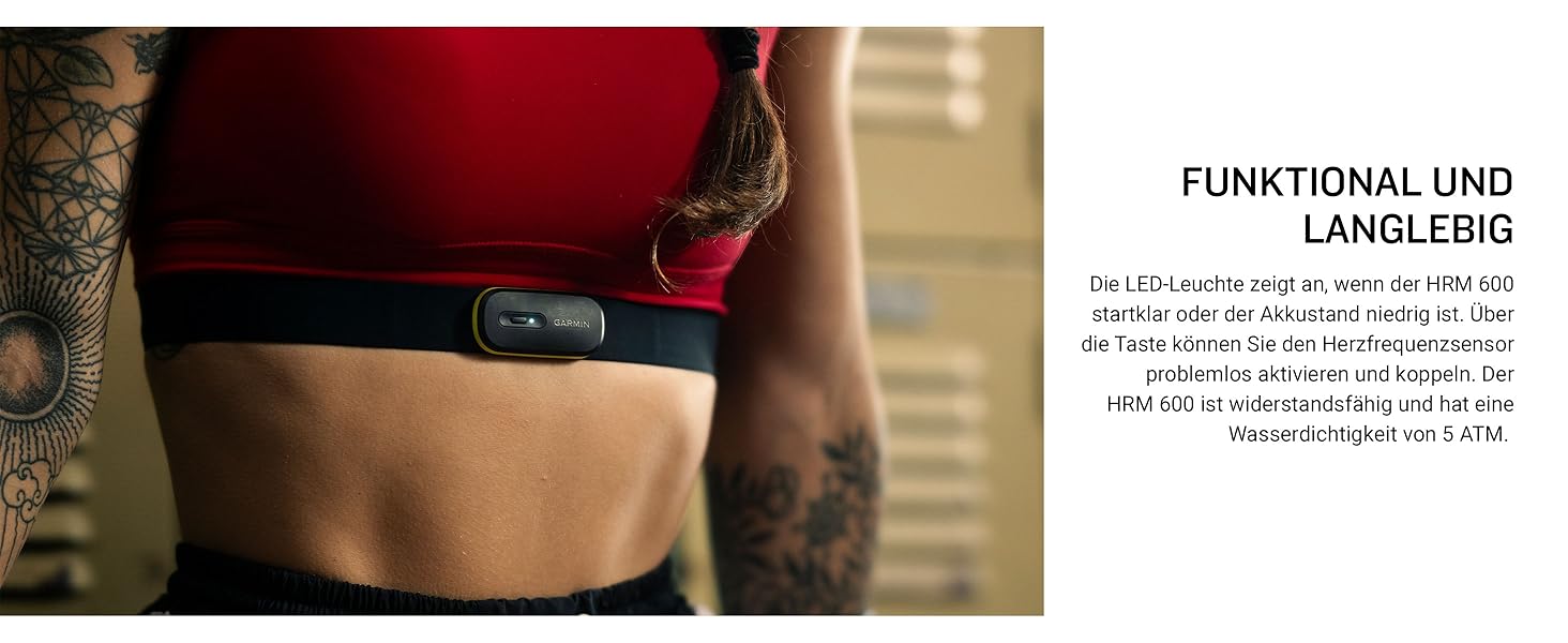 Гармін HRM 600 - нагрудний датчик серцевого ритму з вимірюванням точних даних про частоту серцевих скорочень та HFV, кроків, швидкості та відстані, до 2 місяців роботи від акумулятора, розмір M-XL
