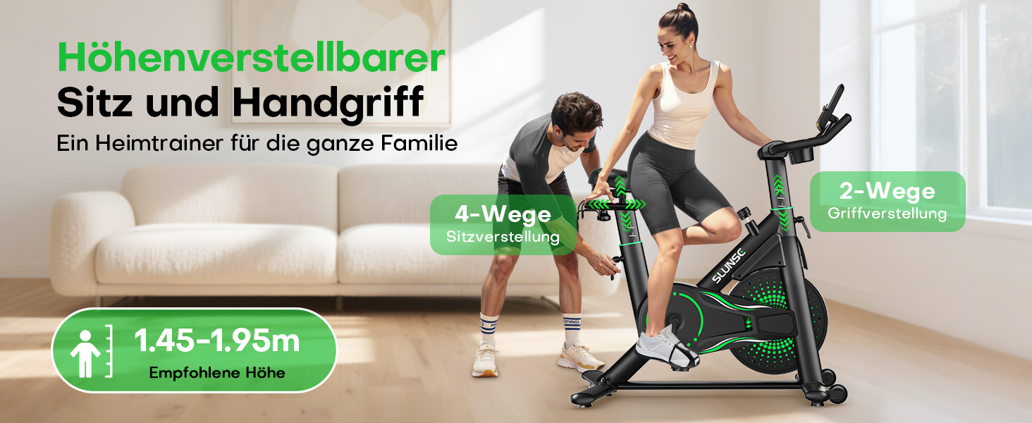 Магнітний велотренажер Heimtrainer з додатком, регульованим опором, LCD-дисплеєм та тримачем для планшета, до 180 кг, чорно-зелений
