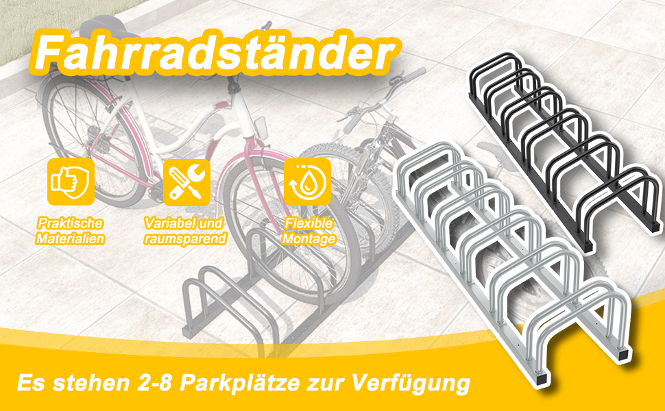 Підставка для велосипедів на 6 велосипедів FIVMEN - стійка для паркування, чорна