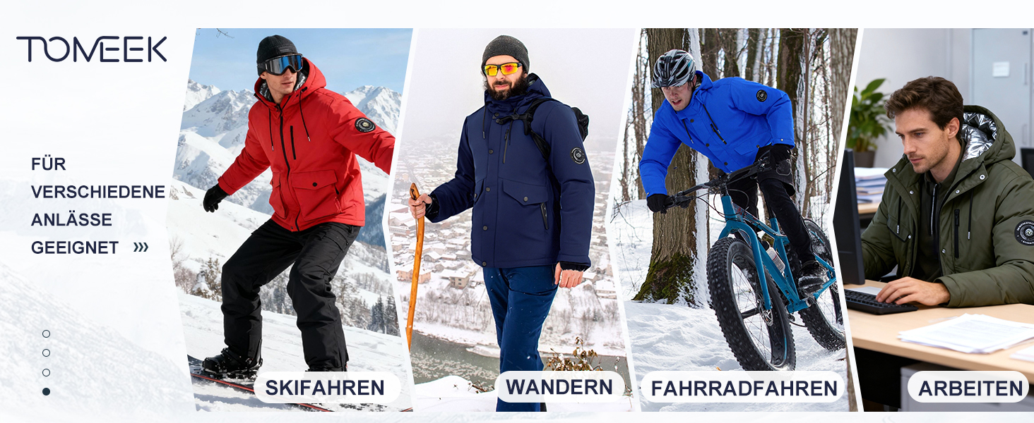 Зимова куртка для чоловіків, водонепроникна, тепла, з капюшоном та компасом (M) - Military Green