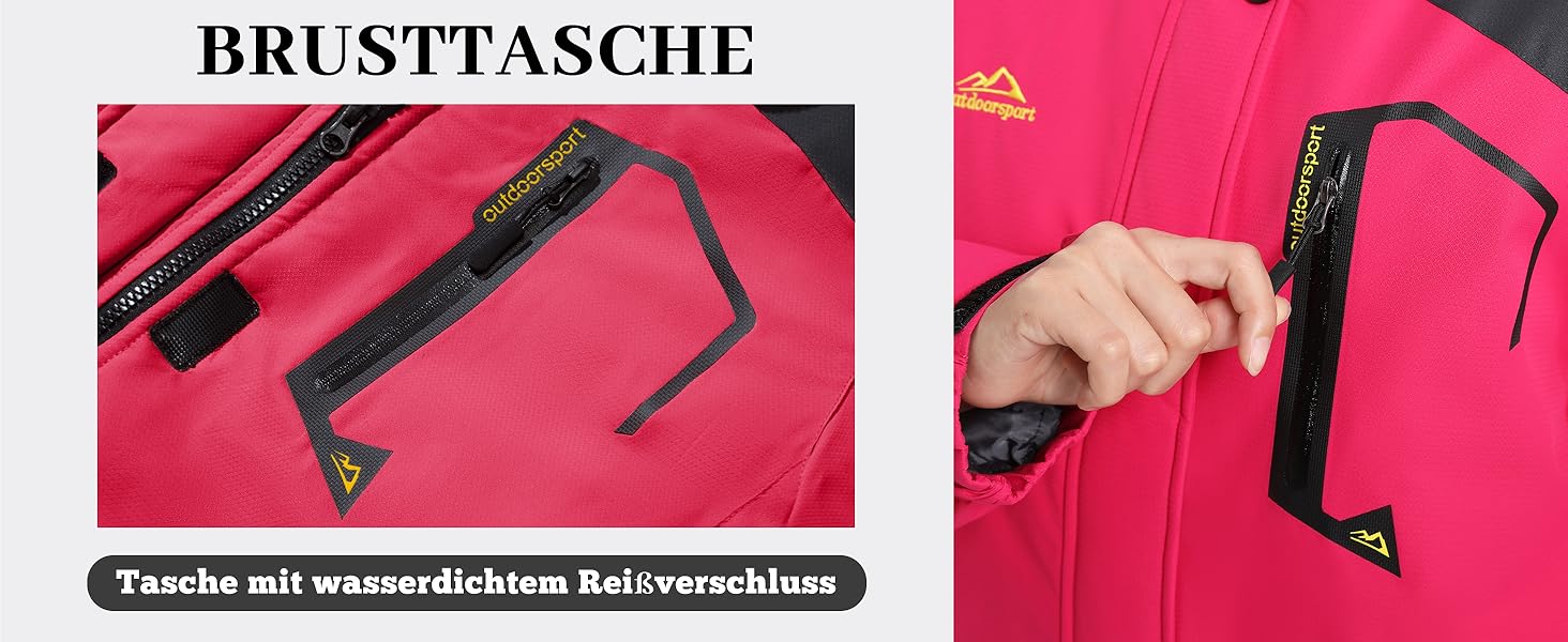 Жіноча зимова куртка MAGCOMSEN: тепла флісова парка, софтшелл для сноуборду та гірськолижного спорту, рожевого кольору, водонепроникна та вітрозахисна