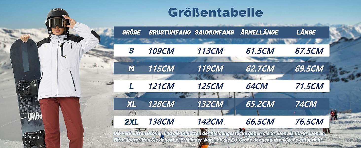 TACVASEN жіноча куртка-перехідник, тепла зимова куртка, куртка для походів, гірськолижна куртка з водонепроникною блискавкою, білий та чорний колір