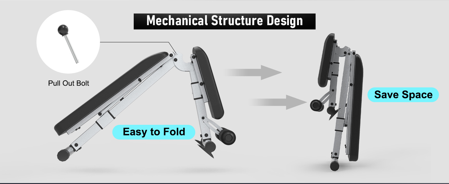 Регульована лава для тренувань Leikefitness, складана тренувальна лава з автоматичним блокуванням для нахилу, вертикального положення та комплексних вправ
