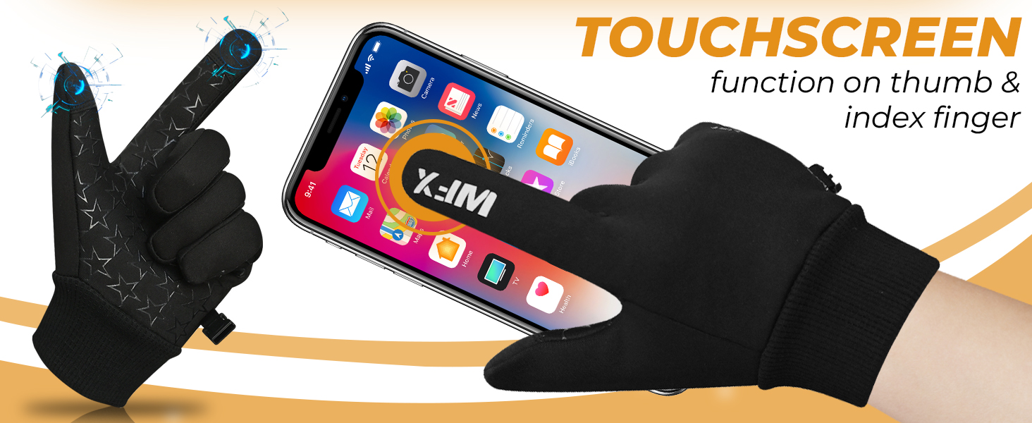 Зимові спортивні рукавички WFX для дітей, сенсорний екран, антиковзаючі, термо, для бігу, походів, катання на лижах та активного відпочинку, вітронепроникні, теплі, велосипедні рукавички для хлопчиків та дівчаток (10-12 років)