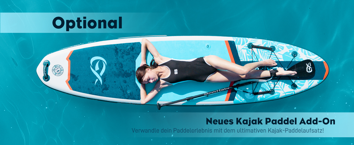 Надувні SUP-дошки InnoExpo 11' з преміум аксесуарами: стабільний дизайн, неслизьке покриття, комплект для каяка (підходить для молоді та дорослих)