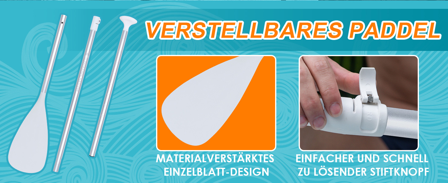 Надувний SUP борд Tuxedo Sailor Stand Up Paddle Board з аксесуарами, для дорослих та підлітків, блакитний та жовтий (зелений та помаранчевий)