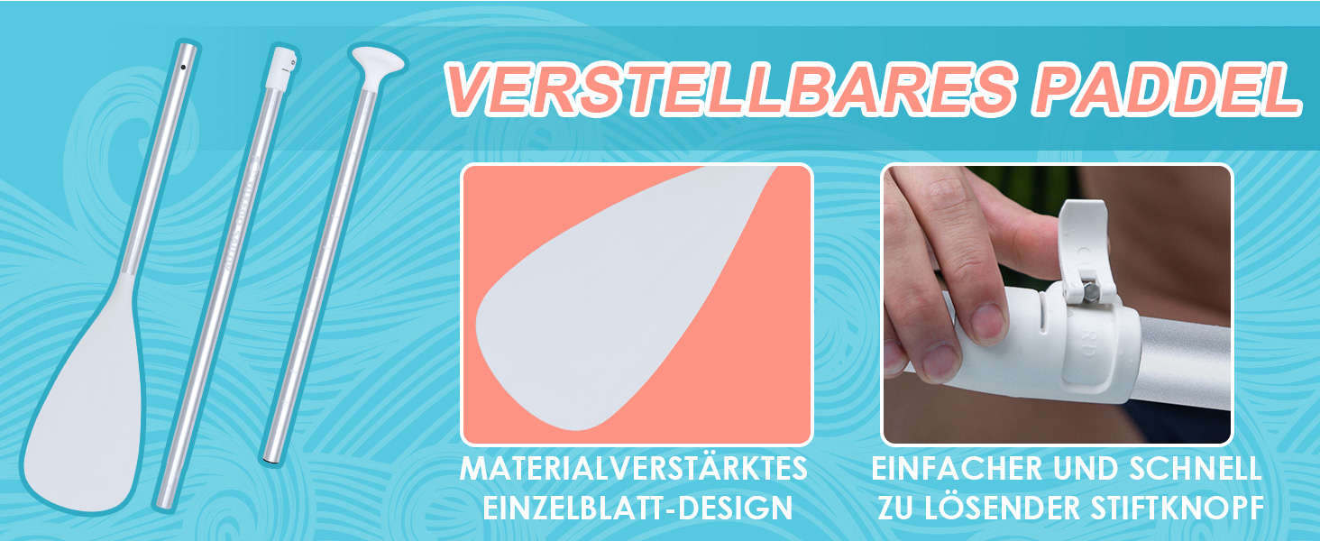 Надувне SUP-борд Tuxedo Sailor з аксесуарами, для дорослих та підлітків, блакитний та жовтий (блакитний та рожевий)