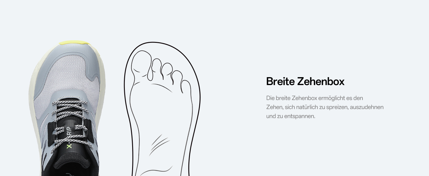 Кріцелі: Кросівки для бігу та трекінгу, сірі, 47 EU. Зручні спортивні кросівки для чоловіків, широка передня частина, підходять для бігу по вулицях та трейлу
