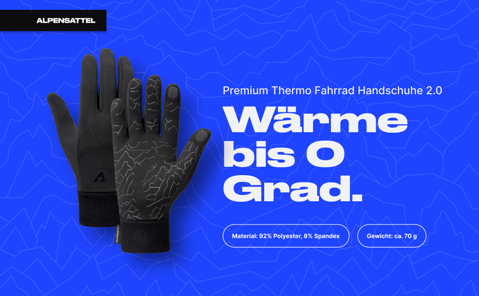 Велосипедні рукавички Alpensattel Premium 2.0 Thermo: водонепроникні, вітрозахисні, з антиковзким покриттям та підтримкою сенсорного екрану, розміри S-XXL