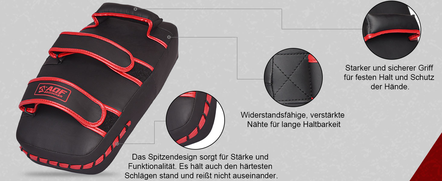 Набір боксерських подушок Pratzen Maya-Leder Curved (пара, чорний) для боксу, кікбоксингу, муай-тай, карате та MMA