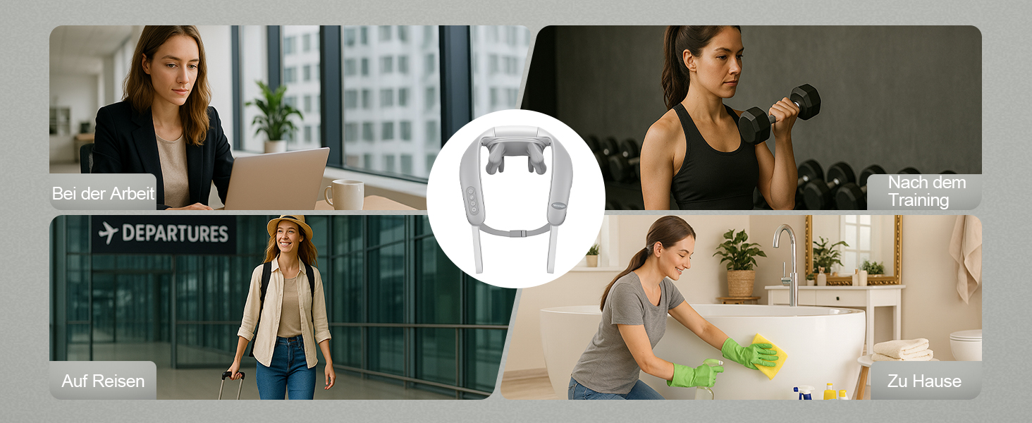 Масажер для шиї та спини з підігрівом, Shiatsu масажер, для шиї, спини, плечей, попереку, ніг, м'язів, сірий. Чудовий подарунок на Різдво!