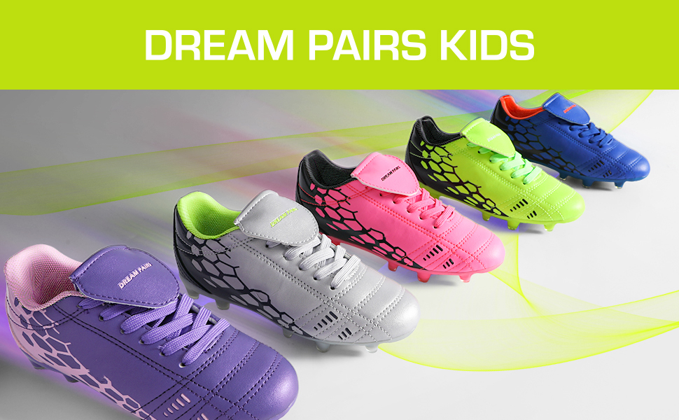 ДREAM PAIRS Дитячі футбольні бутси з низьким верхом, довгі шипи, спортивне взуття для легкоатлетики, тренувань, стрибків у довжину, бігу, футболу. Зносостійкі, з сильним зчепленням, 32 EU, світло-сірий, темно-синій