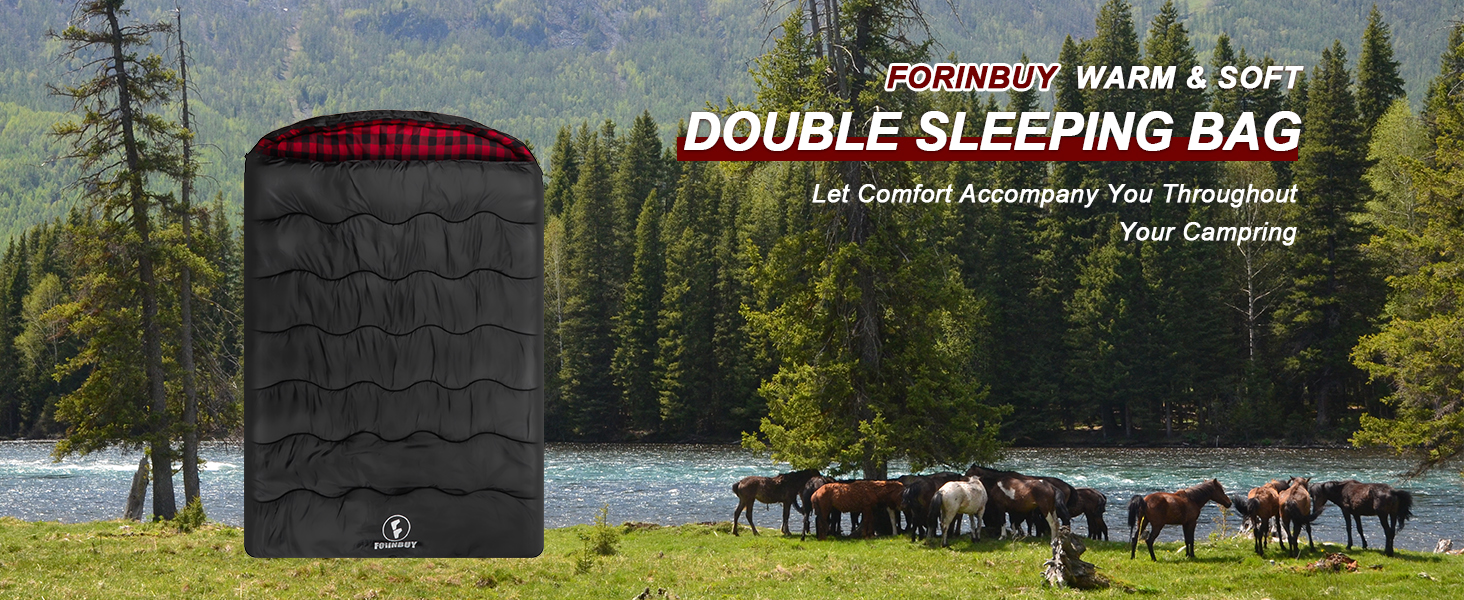 Спальний мішок Baumwolle для двох дорослих, зимовий, водонепроникний, теплий, розмір Queen, для кемпінгу та подорожей на автодомі, чорно-червоний