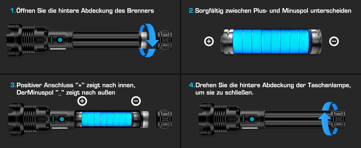 Ліхтар Glarylight LED акумуляторний, 990000 люмен, надпотужний, 24 години роботи, 9 режимів, Zoom, IPX7, водонепроникний, для кемпінгу та надзвичайних ситуацій