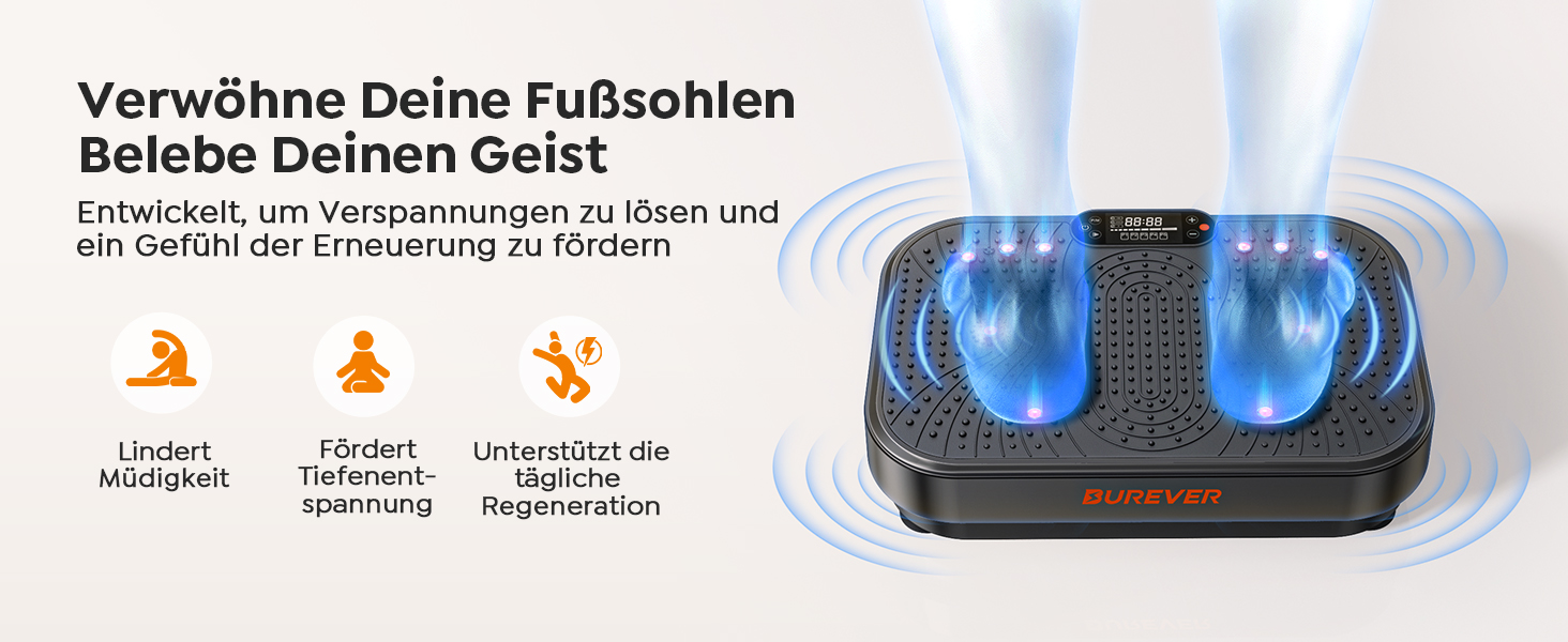 Платформа вібраційна Burever 150W з пультом, 99 рівнів інтенсивності, 5 програм, для масажу ніг, тренувань та формування м'язів