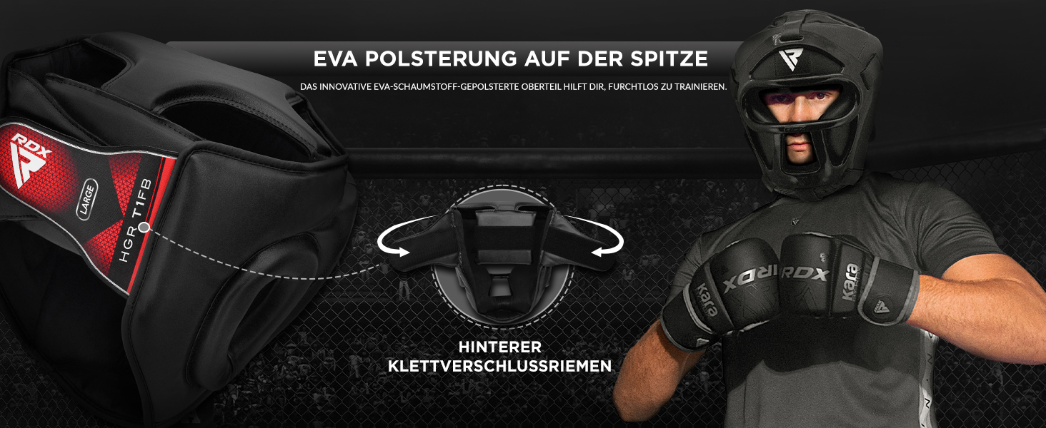 Захист голови для боксу та кікбоксингу RDX Maya Hide, MMA, Taekwondo, Muay Thai, чоловічий/жіночий, синій