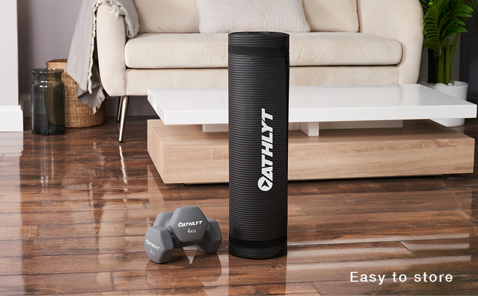 Фітнес килимок Athlyt, чорний, 183 x 60 см, для дому