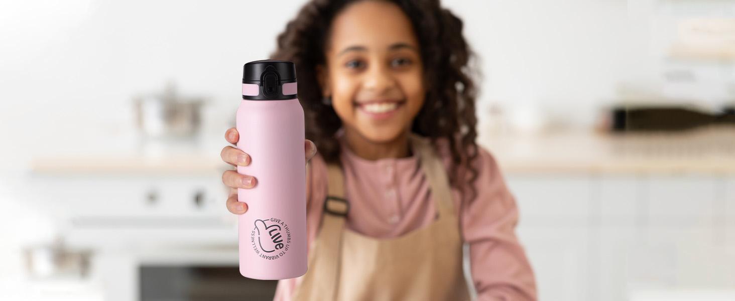 Термос-пляшка UZSPACE 1л (970мл) з нержавіючої сталі, ізольована, з 1-кліком відкриття, без витоків, для спорту, фітнесу, туризму, зеленого кольору