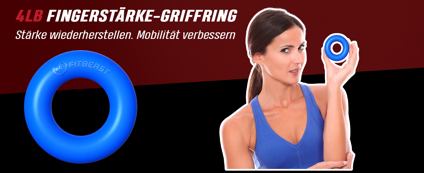 FitBeast Набір для тренування рук (5 шт.): підручник для підручників, фінгердехнер, м'яч для хвата та м'яч для зняття стресу, темно-синій