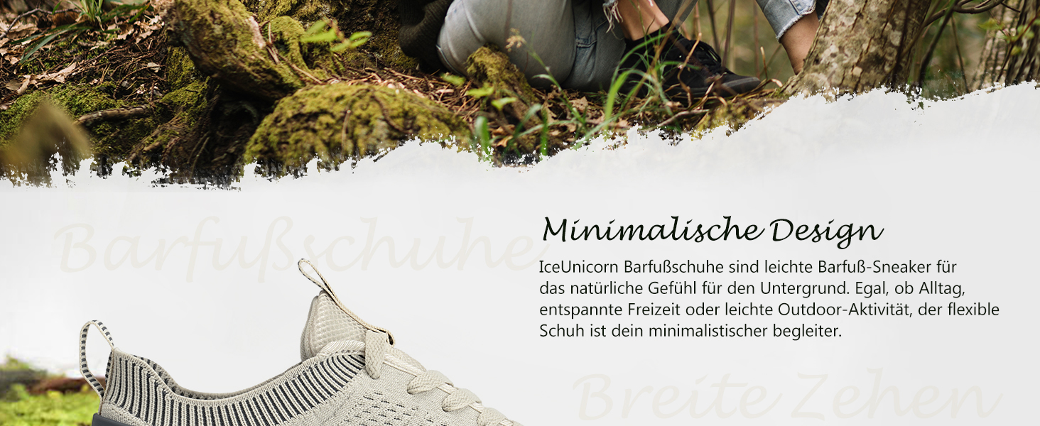 Легкі дихаючі кросівки IceUnicorn для широкої стопи: жіночі та чоловічі, zero-drop, для активного відпочинку, розмір 39 EU, колір 555beige