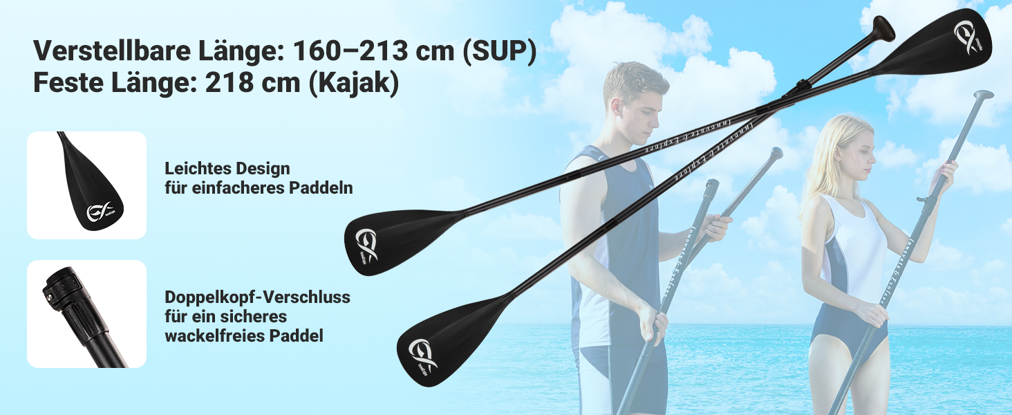 SUP-дошка InnoExpo надувна, 320x82x15 см, чорна: комплект з преміум аксесуарами для підлітків та дорослих