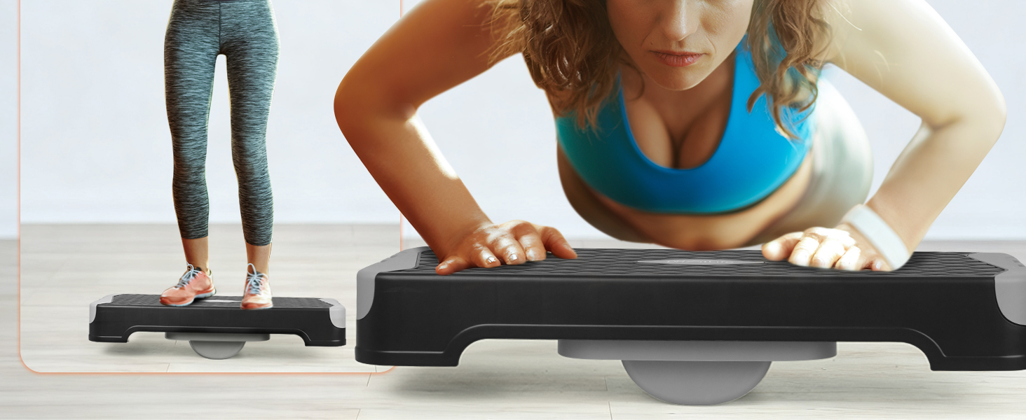 Степер для дому DH FitLife — Регульована платформа для аеробіки та фітнесу (10/15 см), степ-платформа для тренування балансу та координації