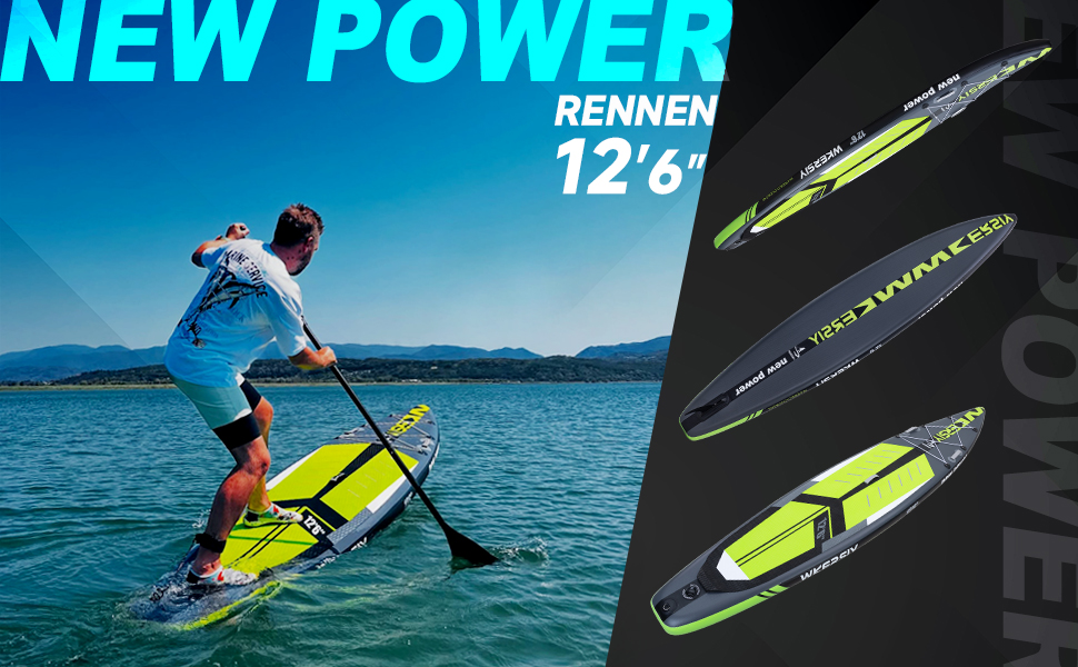 Надувний SUP Борд 380см для Турингу та Перегонів – Стабільний Станд Ап Падл Борд з високою вантажопідйомністю. Комплект Allround SUP з кріпленням для Action-Cam, підходить для йоги та риболовлі. Зелений 380*76см