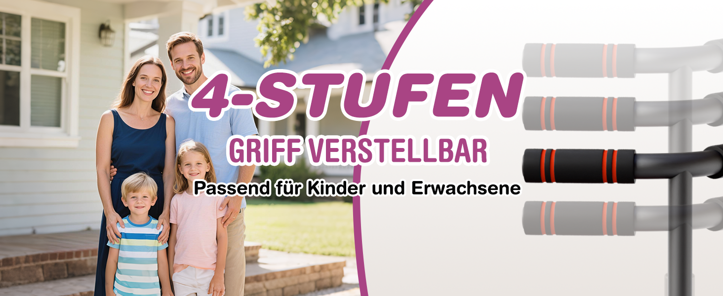 MOMODA Складний батут для фітнесу в приміщенні з ручкою, діаметр 106 см, червоний, для дітей та дорослих