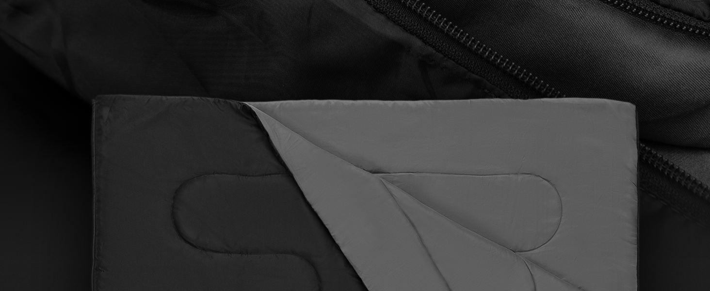 Спальний мішок для кемпінгу з капюшоном до -3°C з подушкою - зимовий та літній спальний мішок на 3-4 сезони (75 x 220 см) - туристичний спальний мішок для жінок та чоловіків (теплий) (Чорний, 150GSM, без капюшону)